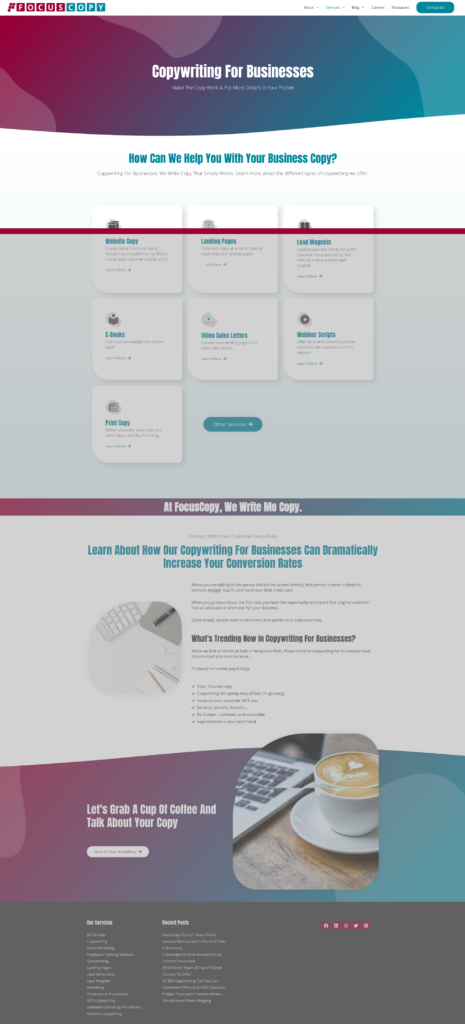 Above the Fold Website Copy