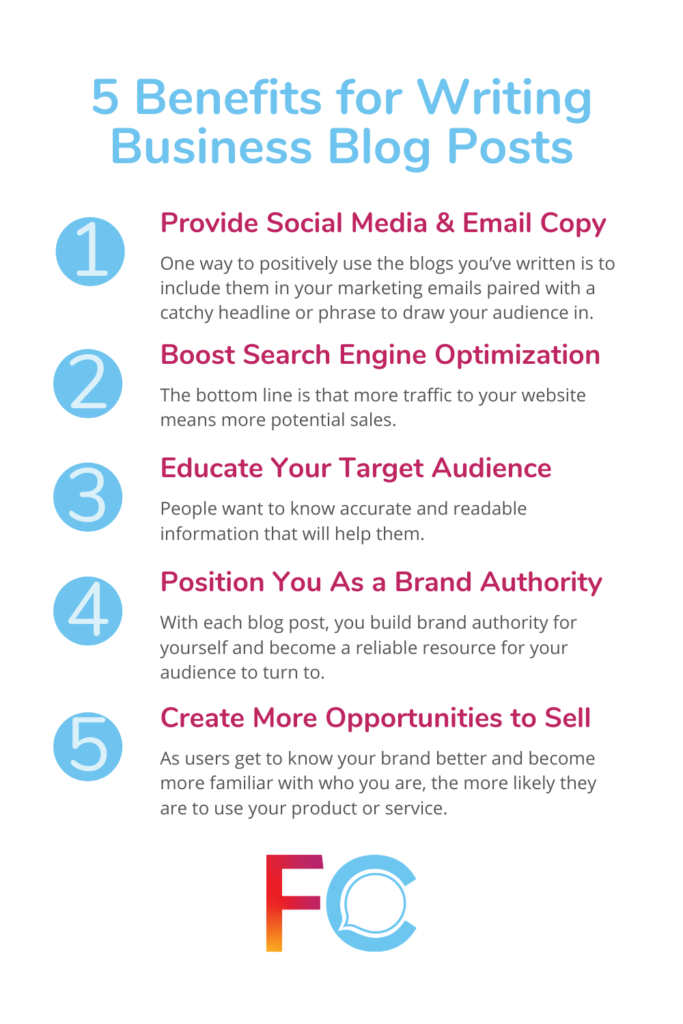Benefits for Writing Business Blog Posts